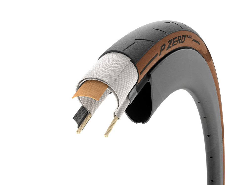 Pirelli P Zero Race Classic 700 x 28C Clincher Road Bike Tyre - Black/Brown - Sportandleisure.com