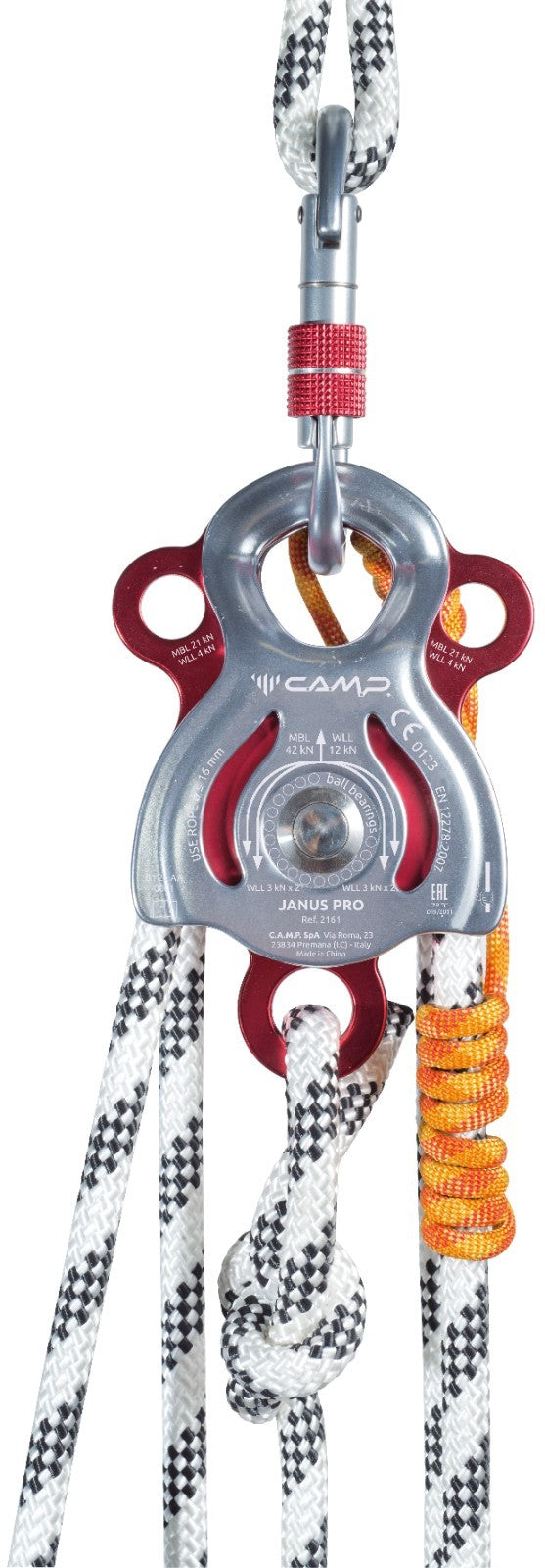Camp 2161 Janus Pro Team Rescue / Climbing / Lifting Pulley - Red