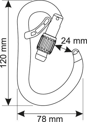 Camp Atom Belay Lock Climbing Carabiner - Gunmetal