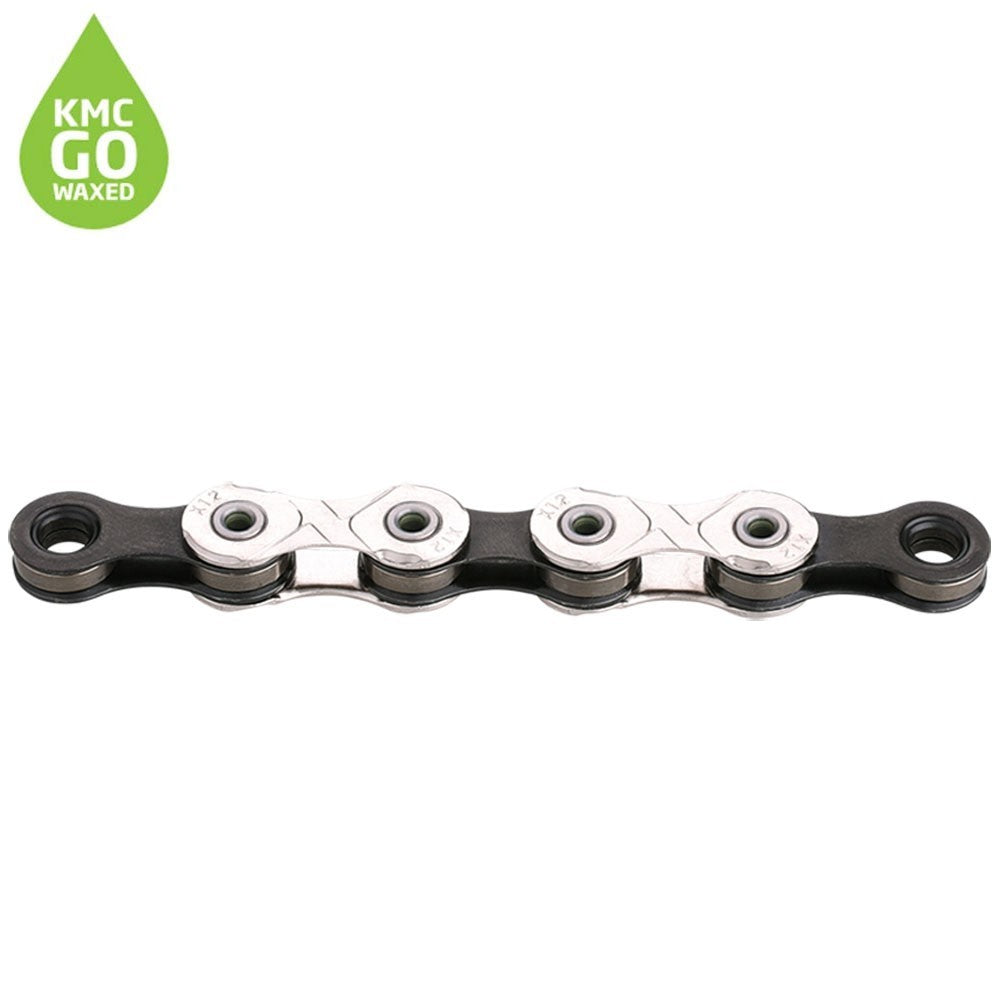 KMC X12 12-Speed Waxed Bicycle Chain - Black/Silver