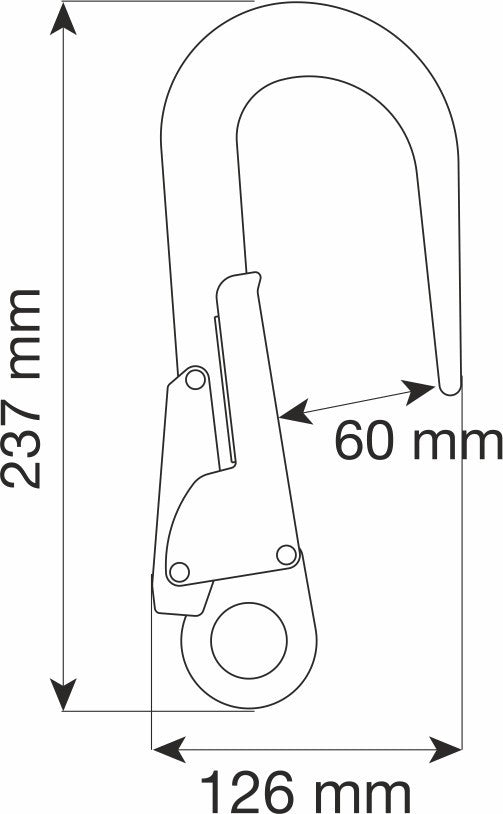 Camp Aluminium Alloy Carabiner Safety Hook 60mm