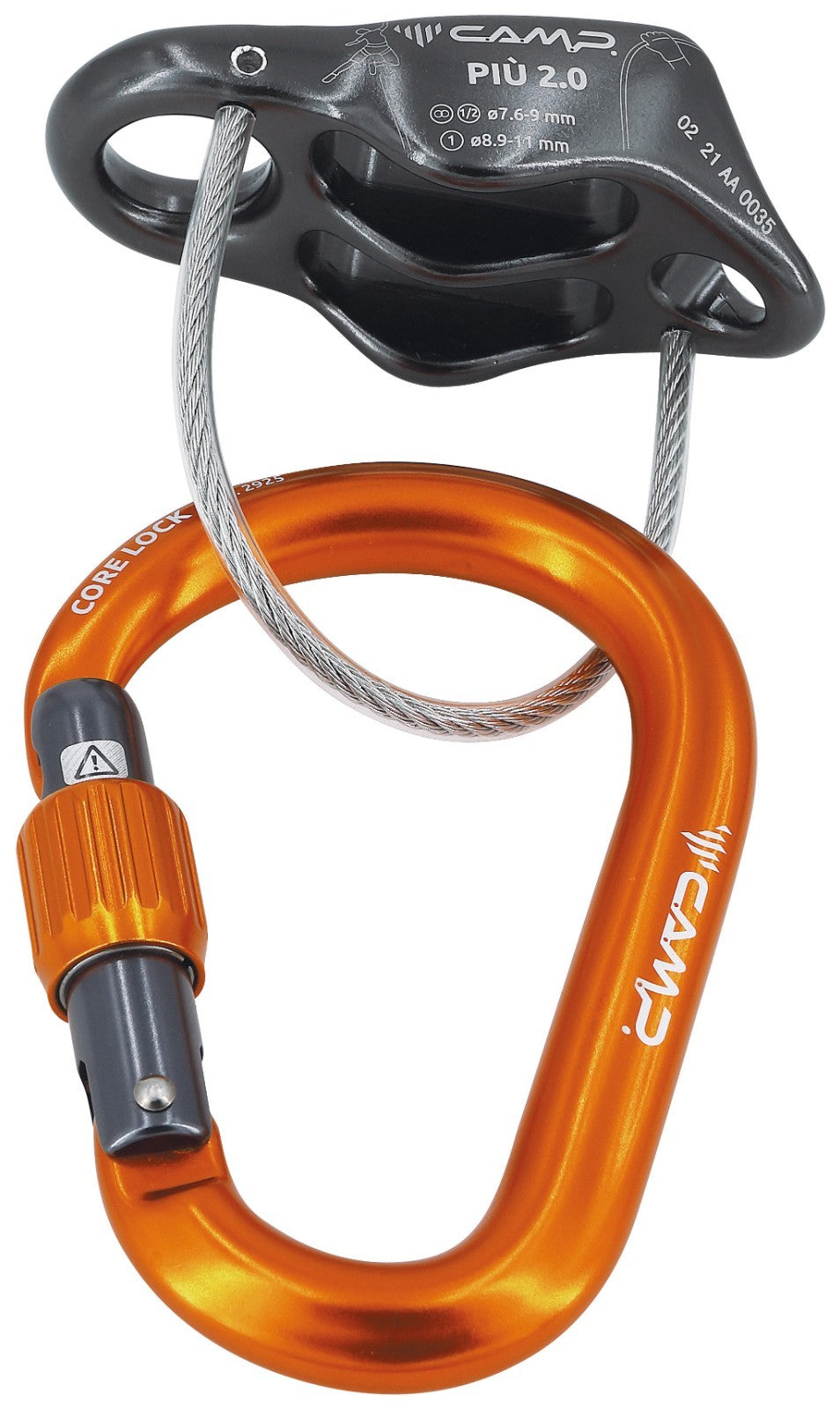 Camp PIU 2.0 Climbing Belay Kit Core Lock Carabiner - Choose Colour