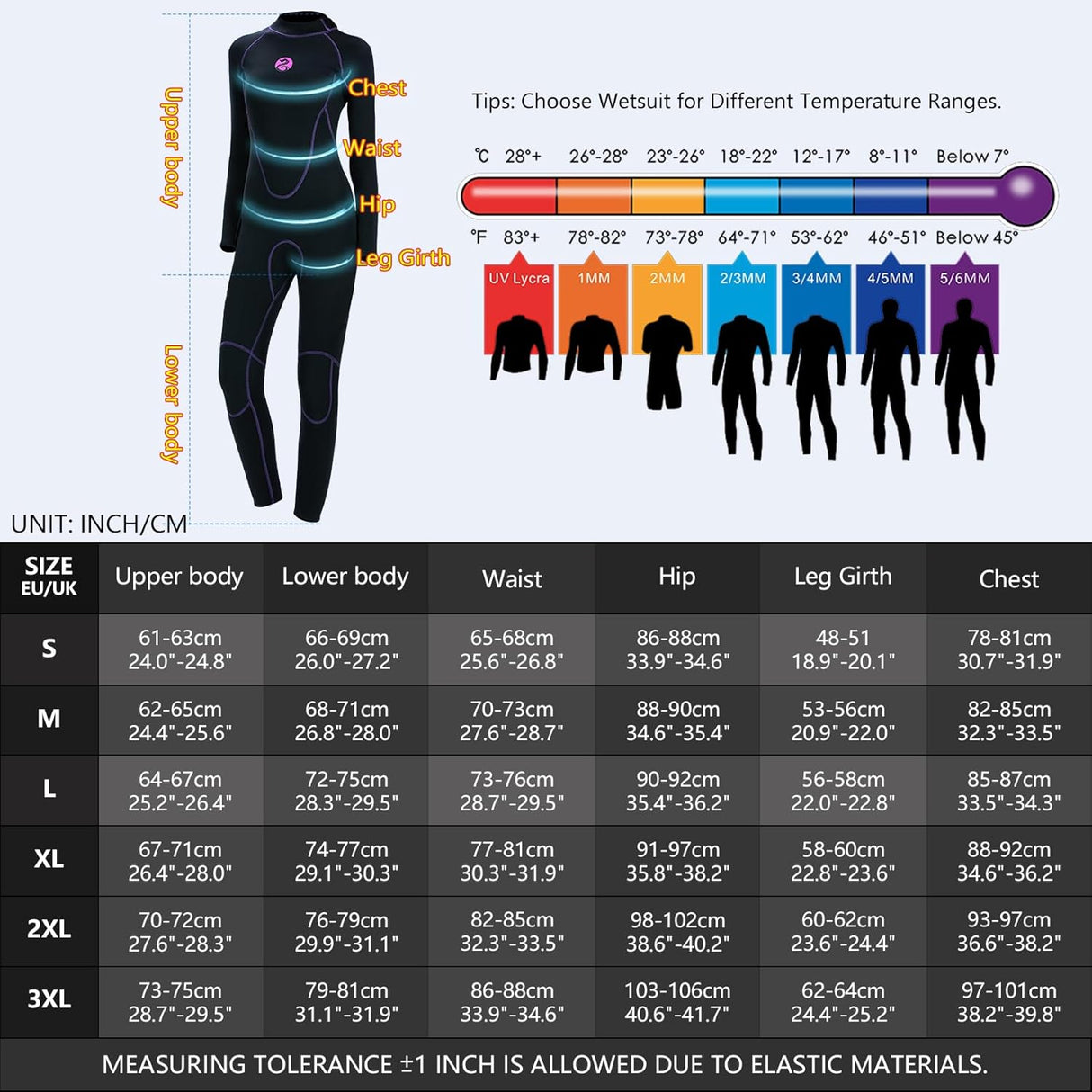 SINX Pawhits 3/2mm Women's Thermal Neoprene Wetsuit - Sport & Leisure