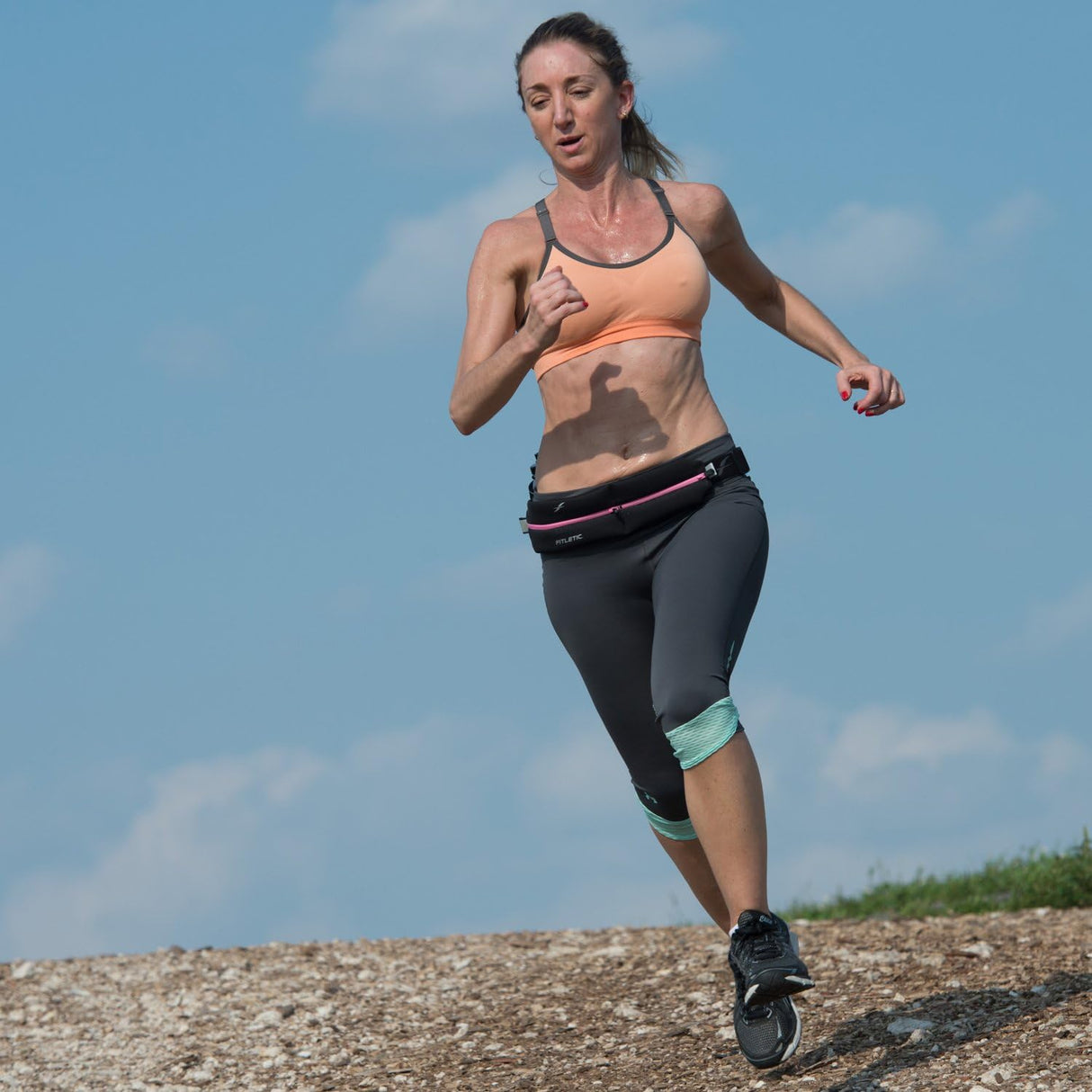 Fitletic Neo II Double Pouch Running Belt - Black - Sportandleisure.com