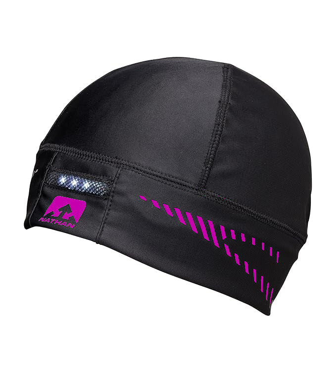 Nathan Women's DomeLite Lightwave LED Beanie - Black/Pink - Sportandleisure.com