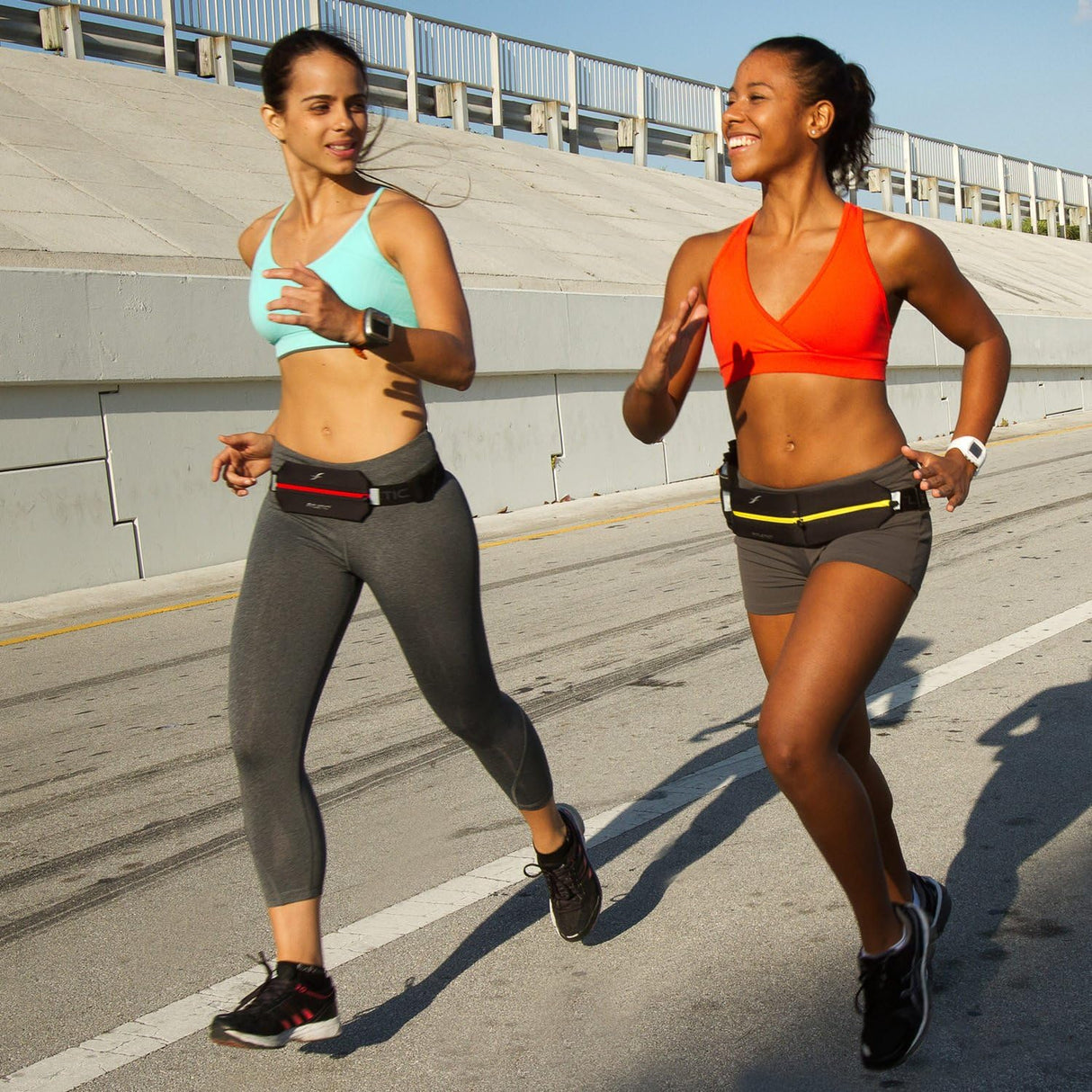 Fitletic Neo II Double Pouch Running Belt - Black - Sportandleisure.com