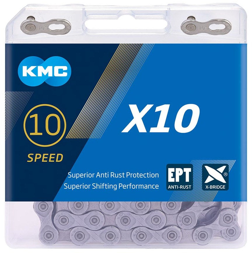 KMC X10 EPT Anti-Rust 10 Speed Chain - 114 Links - Sportandleisure.com