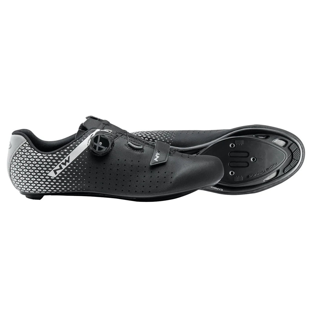 Northwave Core Plus 2 Road Cycling Shoes - Black/Silver - Sportandleisure.com