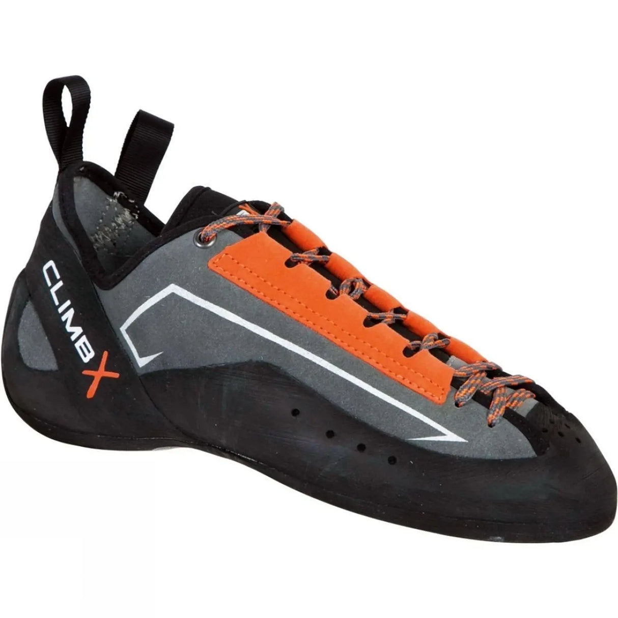 ClimbX Crush Lace Climbing Shoes - Grey/Orange - Sportandleisure.com