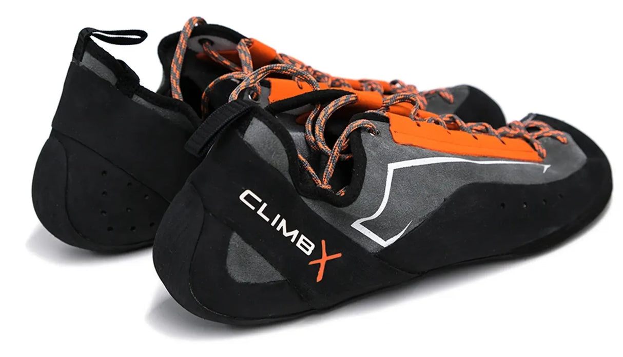 ClimbX Crush Lace Climbing Shoes - Grey/Orange - Sportandleisure.com