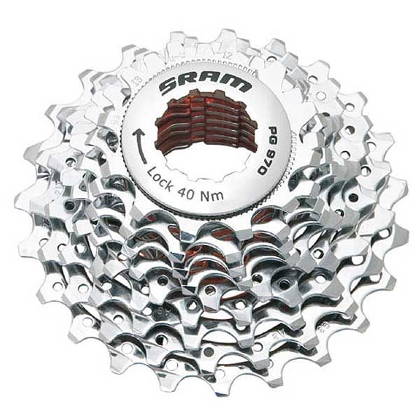 SRAM PG970 9-Speed Cassette - 12-26t - Silver - Sportandleisure.com