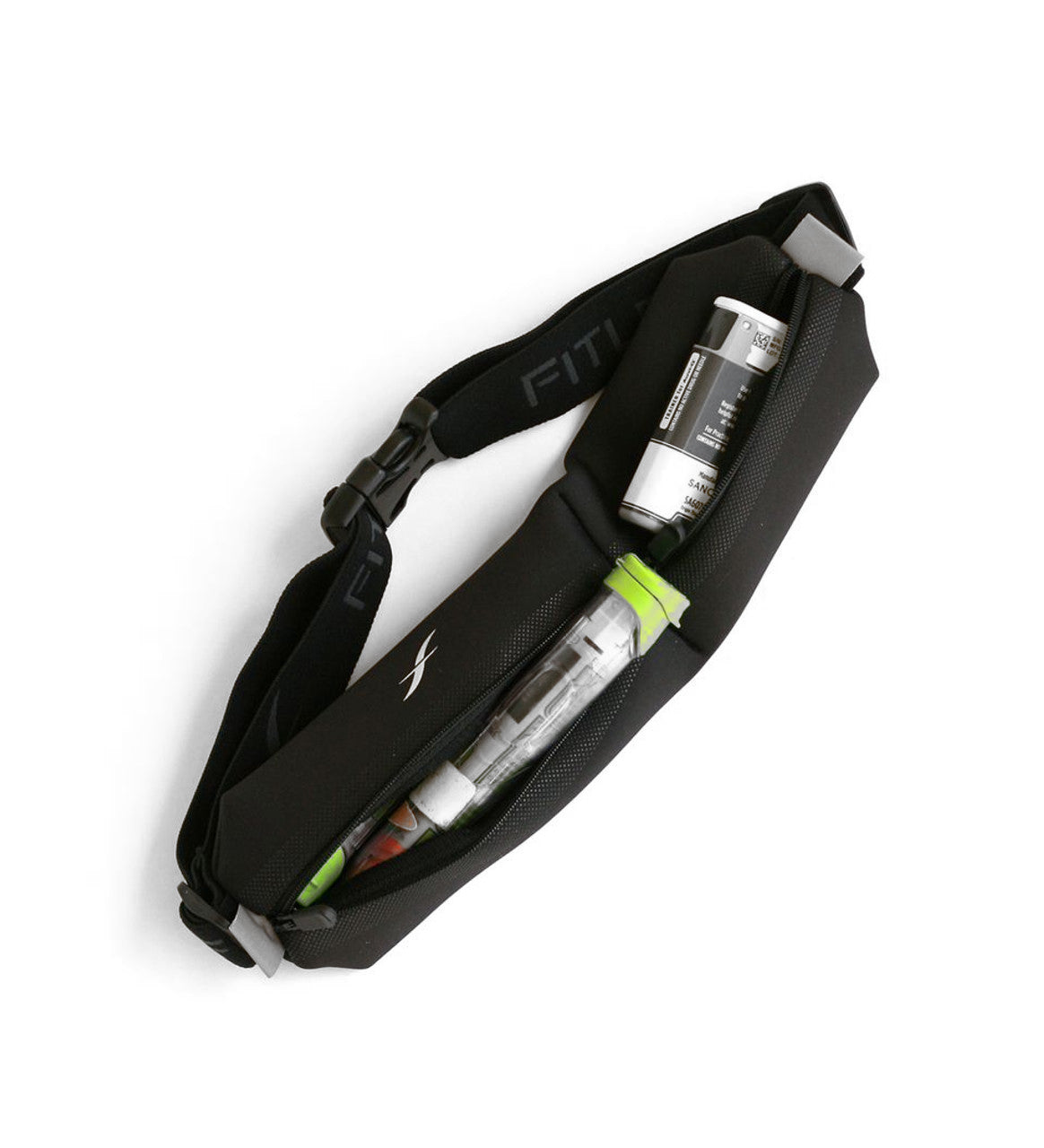 Fitletic Neo II Double Pouch Running Belt - Black - Sportandleisure.com