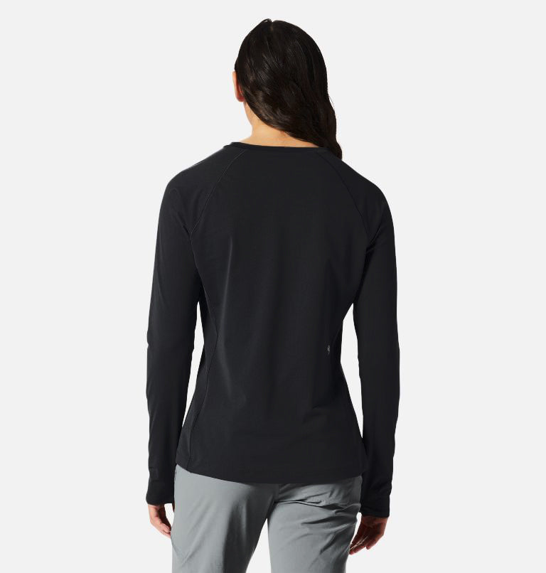 Mountain Hardwear Women's Mountain Stretch Long Sleeve Crew Shirt - Black - Sportandleisure.com