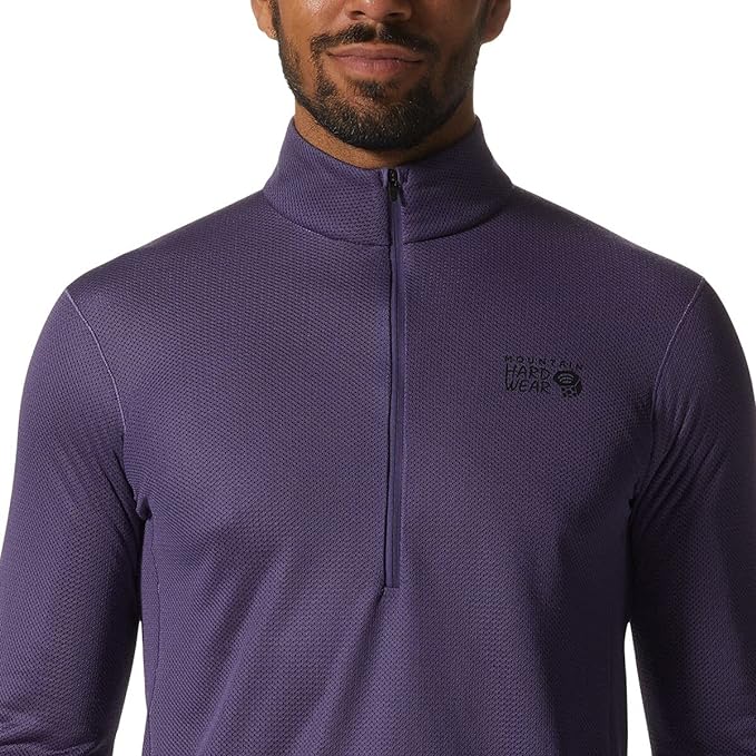 Mountain Hardwear Men's Airmesh 1/2 Zip - Allium - Small - Sportandleisure.com