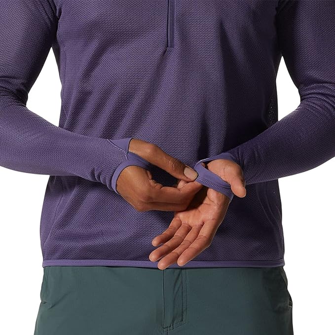 Mountain Hardwear Men's Airmesh 1/2 Zip - Allium - Small - Sportandleisure.com