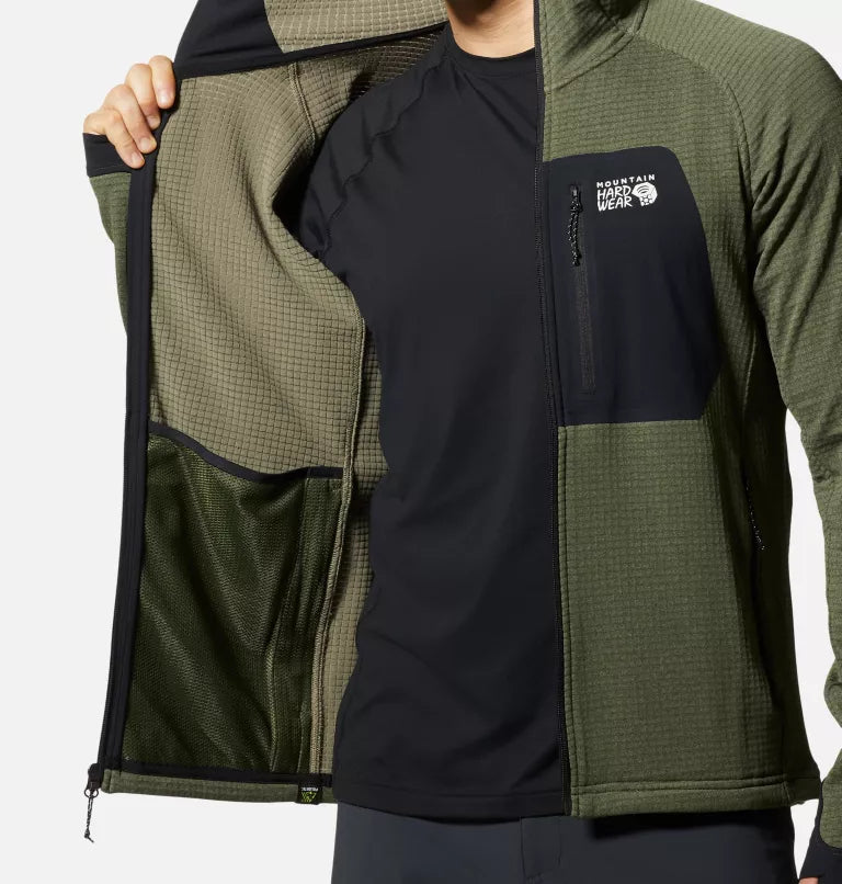 Mountain Hardwear Men's Polartec Power Grid Full Zip Hoody - Sportandleisure.com
