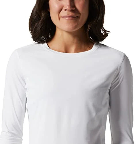 Mountain Hardwear Women's Crater Lake 3/4 Crew T-shirt - Fogbank - Small - Sportandleisure.com