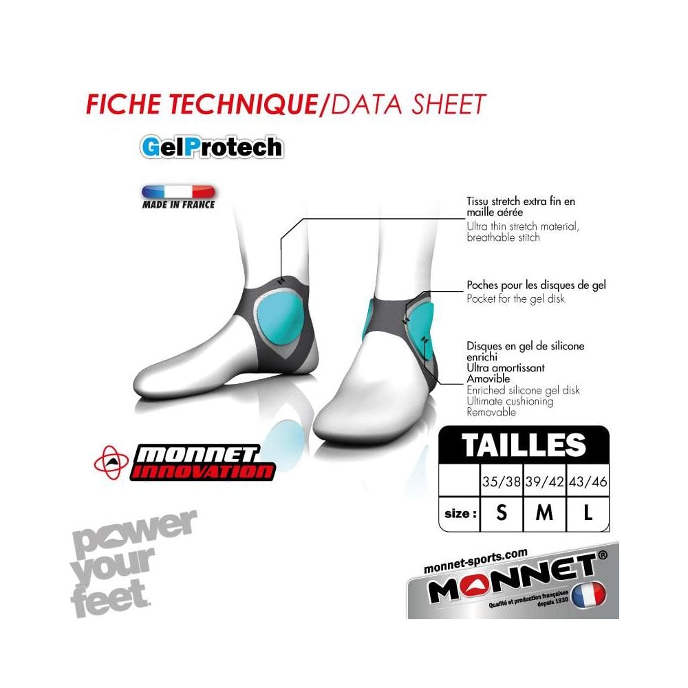 Monnet Innovation Gel Protech Ankle Protector - Large - Sportandleisure.com