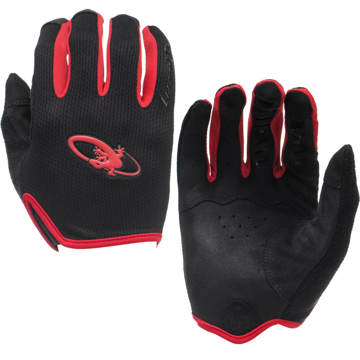 Lizard Skins Monitor Cycling Gloves - Jet Black/Crimson - Medium - Sportandleisure.com