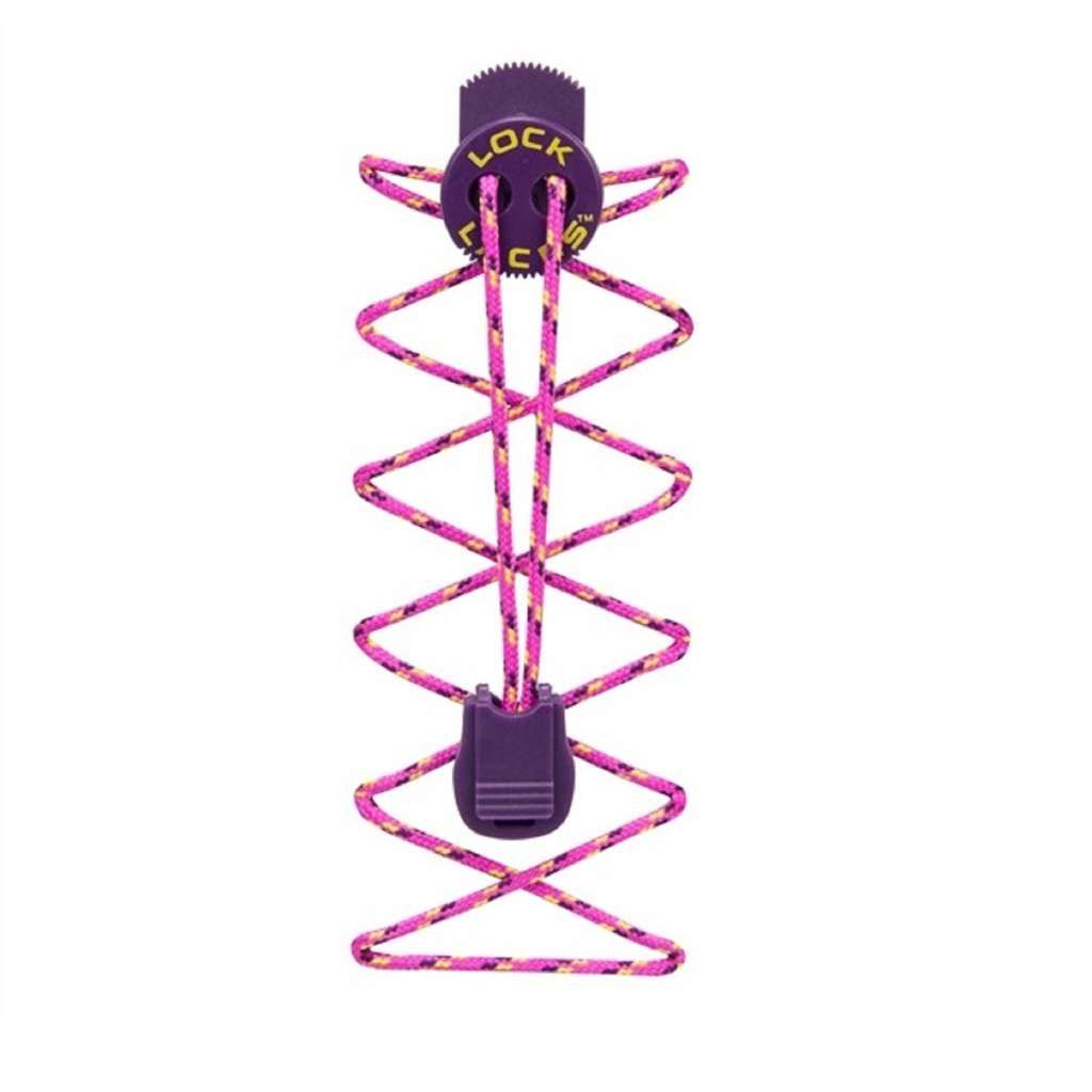 Nathan Reflective Lock Shoe Laces - Floro Fuchsia/Celeste Yellow - Sportandleisure.com