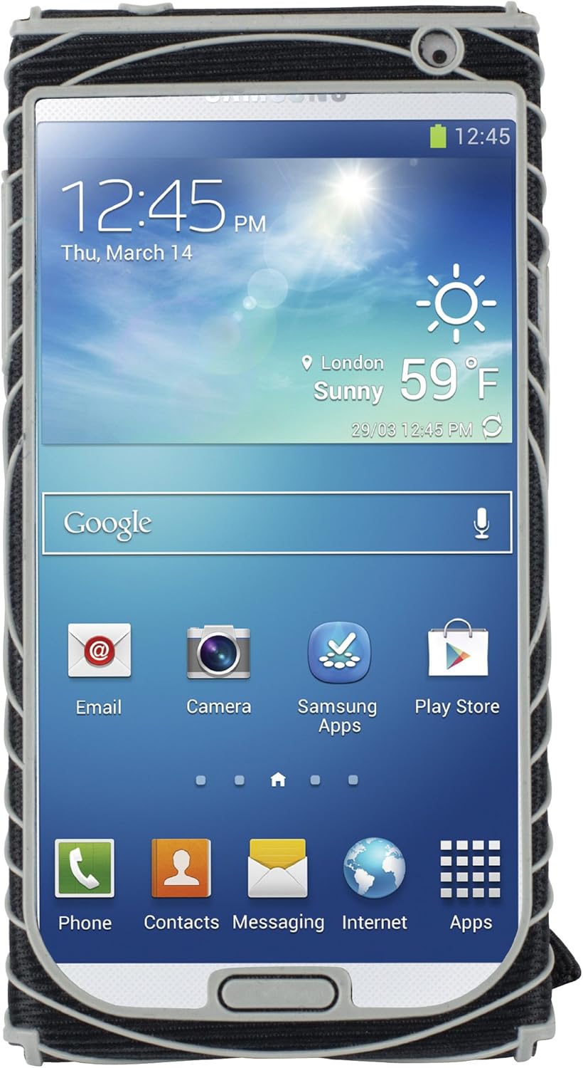Nathan SonicGrip Hand Strap Phone Holder for Samsung Galaxy 4 - Black/Silver - Sportandleisure.com