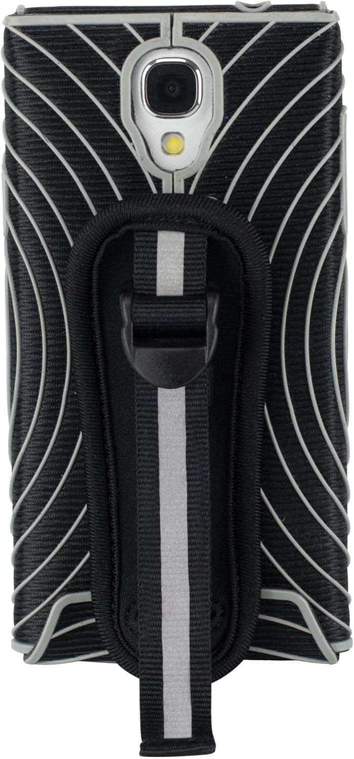 Nathan SonicGrip Hand Strap Phone Holder for Samsung Galaxy 4 - Black/Silver - Sportandleisure.com