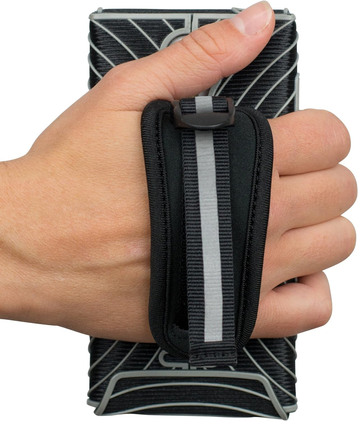 Nathan SonicGrip Hand Strap Phone Holder for Samsung Galaxy 4 - Black/Silver - Sportandleisure.com