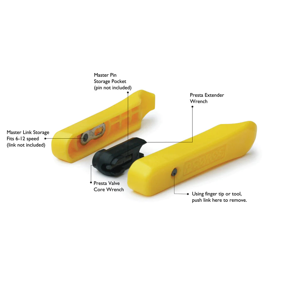Pedro's Micro Lever Pair Yellow - Master Link Storage - Presta Extender - Sportandleisure.com