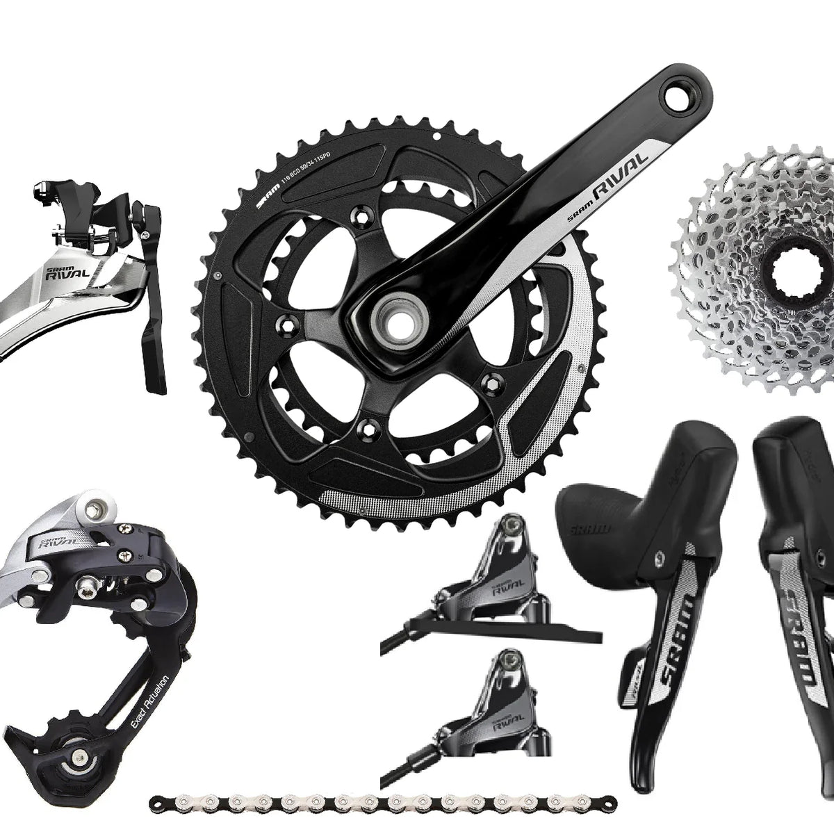 SRAM Rival 22 Hydraulic Disc Brake Groupset | Sport & Leisure SRAM Rival 22 Hydraulic Disc Brake Groupset | Sport & Leisure