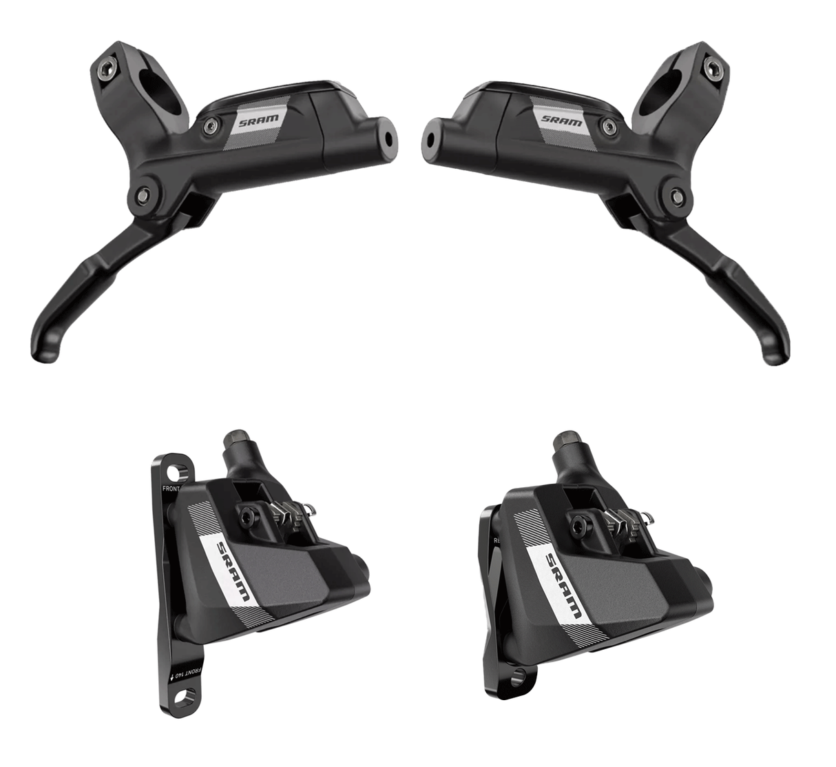 SRAM S300 Flat Mount Disc Brake Set - Black - Sportandleisure.com