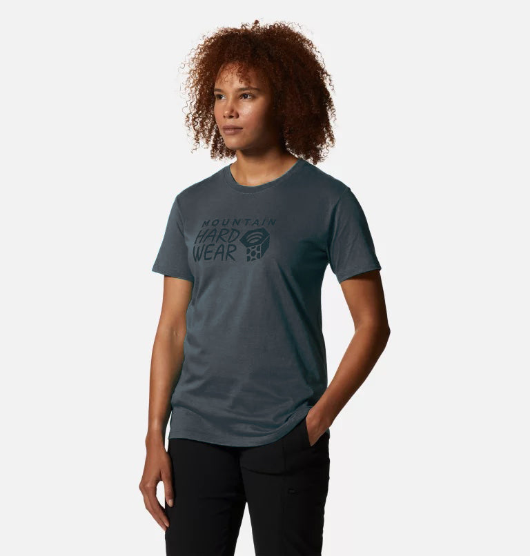 Mountain Hardwear Women's MHW Logo Short Sleeve T-shirt - Blue Slate - Large - Sportandleisure.com