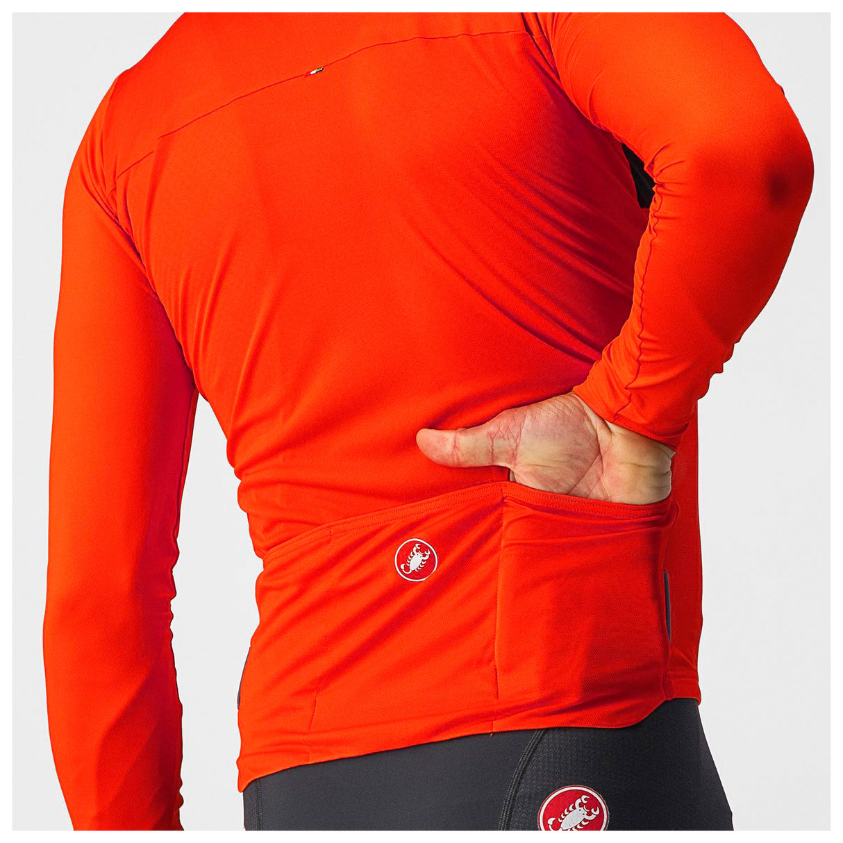 Castelli Prologo 7 Long Sleeve Cycling Jersey - Fiery Red/Light Black/Ivory - XL - Sportandleisure.com