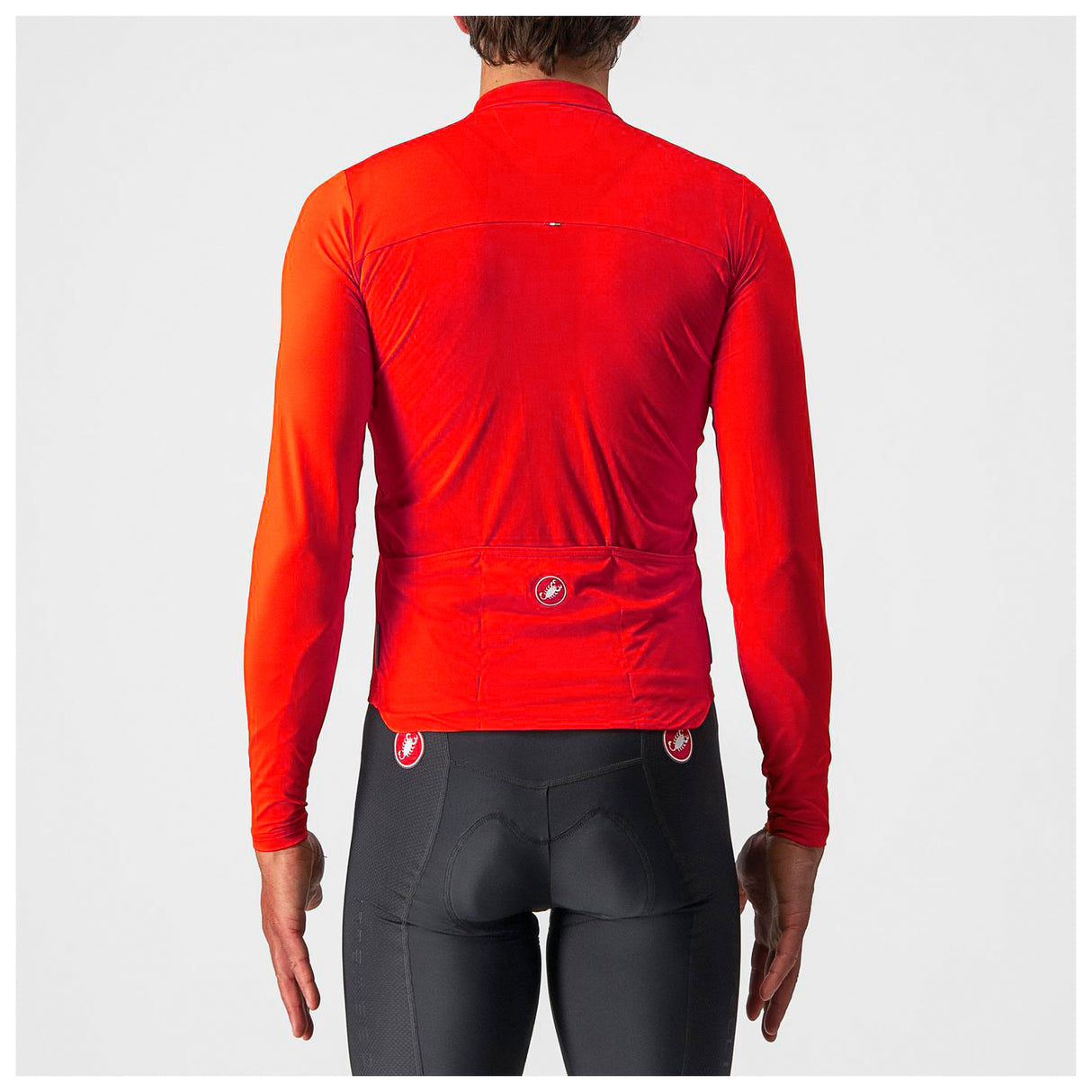 Castelli Prologo 7 Long Sleeve Cycling Jersey - Fiery Red/Light Black/Ivory - XL - Sportandleisure.com