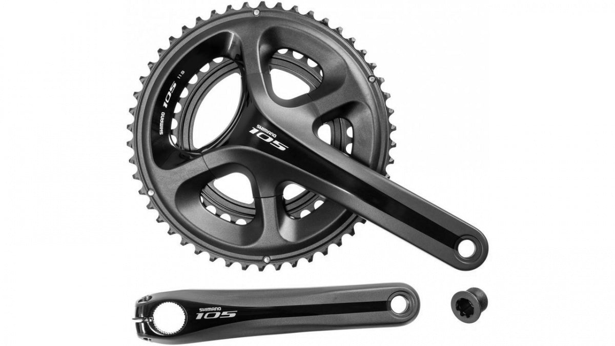 Shimano 105 FC-5800 2x Chainset - 172.5mm Crank Arm - Black - Sport & Leisure