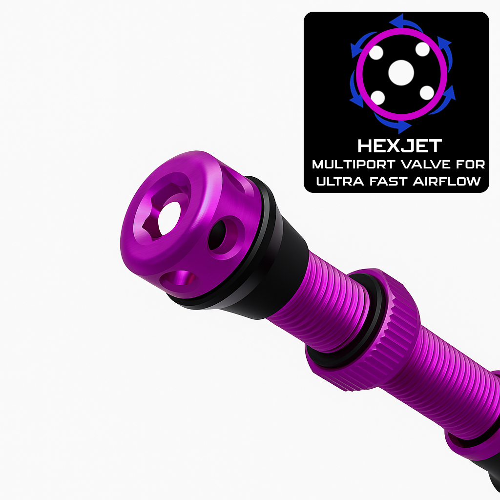 Descent HexJet Fast Fill Tubeless Valves - Sport & Leisure