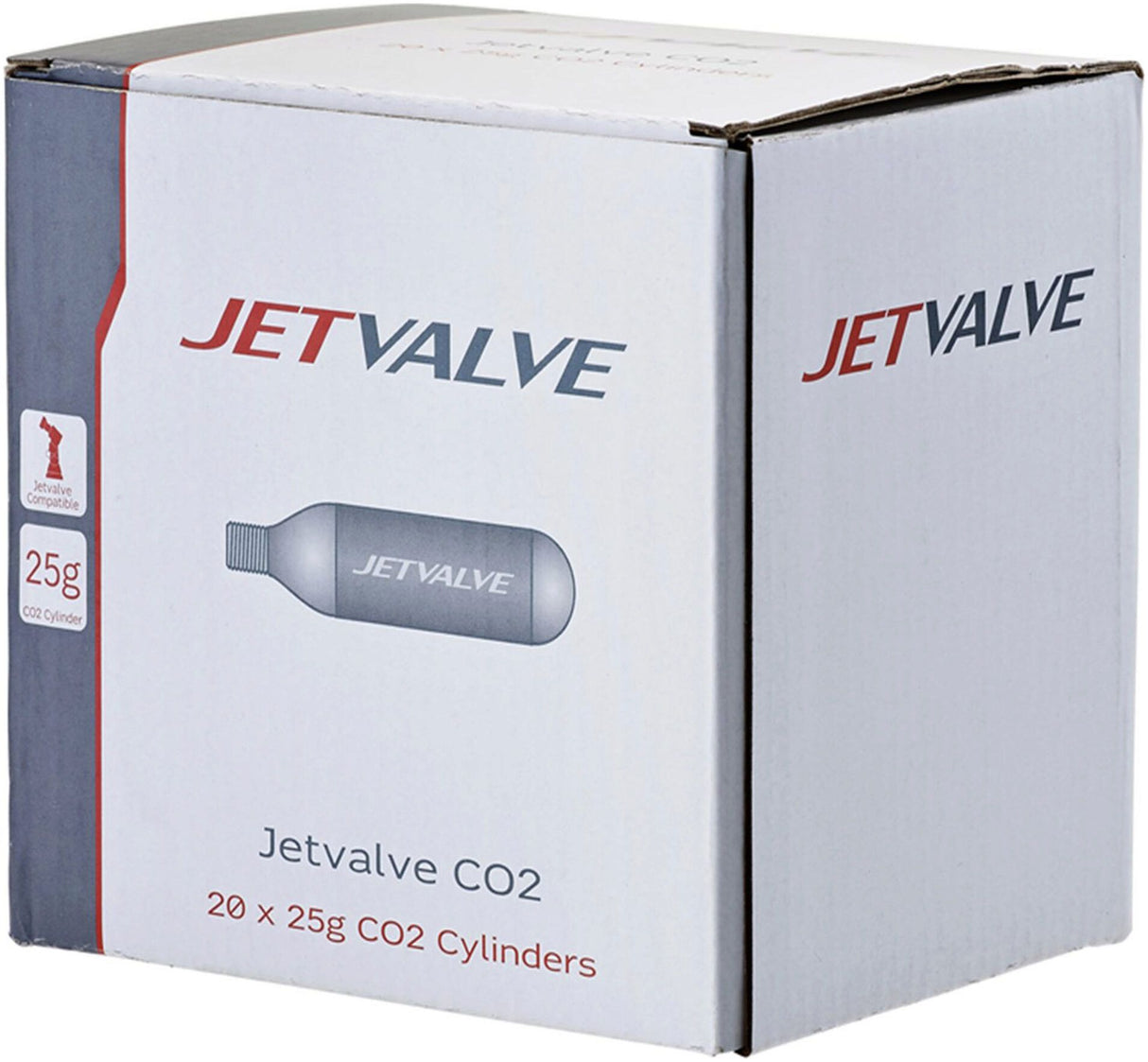 Jetvalve Box Of 20 x 25g CO2 Cylinder/Catridge for Tyre Repair - Sportandleisure.com