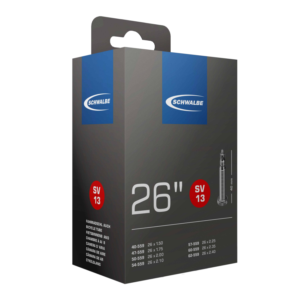 Schwalbe 26" x 1.5" - 2.5" Presta Inner Tube(SV13) 40mm Valve Stem - Sportandleisure.com