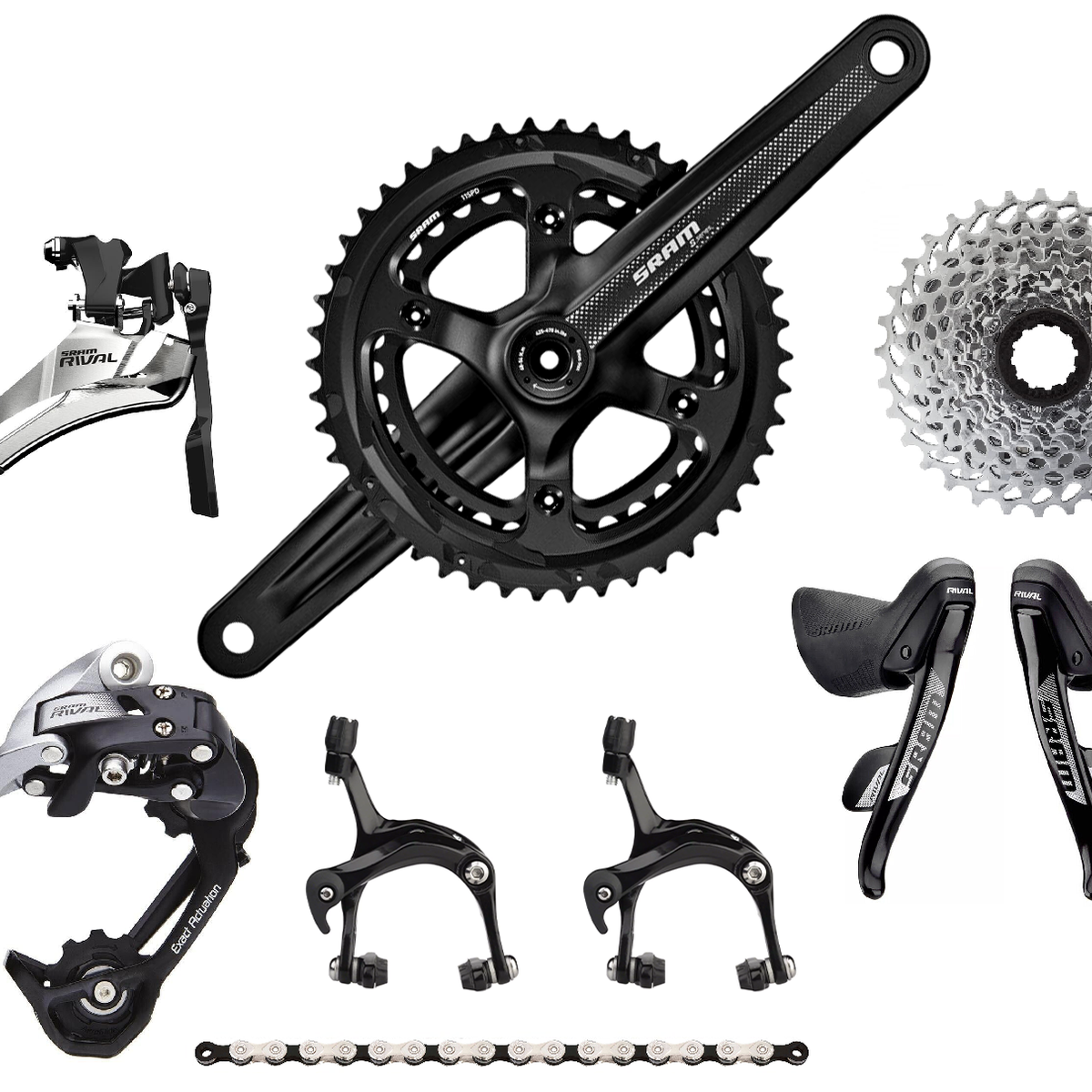 SRAM Rival 11 Speed Mechanical Rim Brake Groupset SRAM Rival 11 Speed Mechanical Rim Brake Groupset