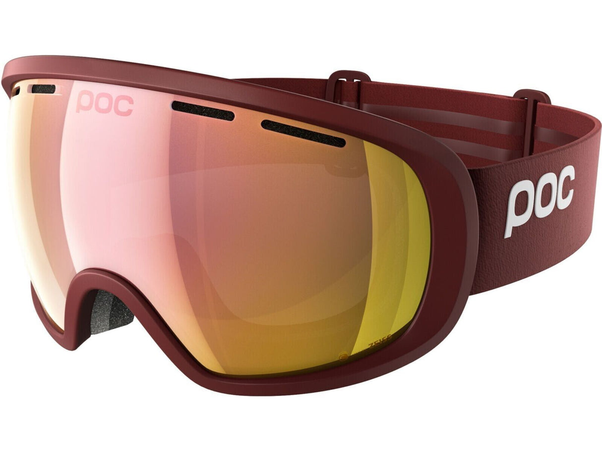 POC Fovea Clarity Ski Goggles - Lactose Red / Spektris Rose Gold - Sportandleisure.com