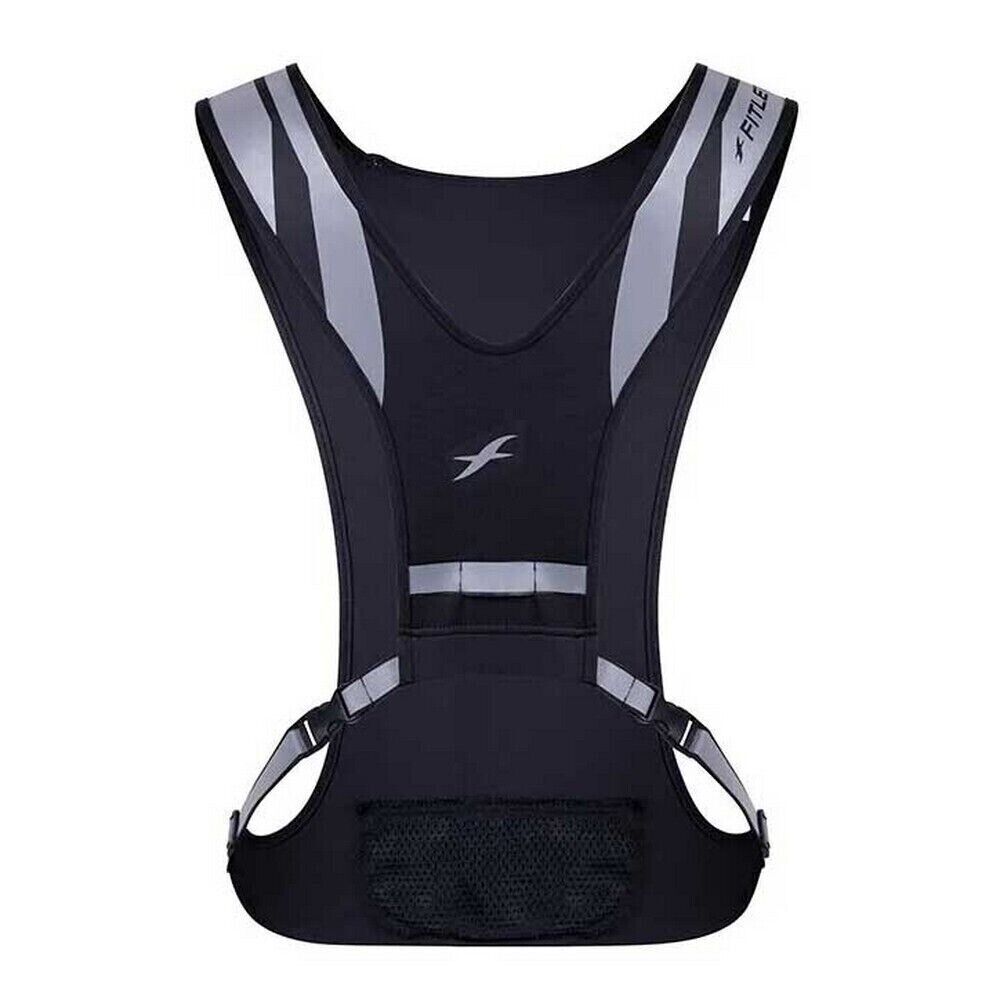 Fitletic GLO Reflective Running Safety Vest - Black / Silver - Sportandleisure.com