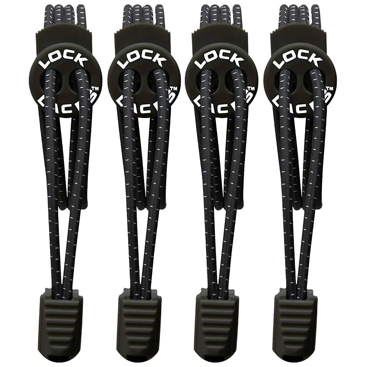 Lock Laces Elastic No Tie Shoe Laces - 2 Pack - Black - Sportandleisure.com