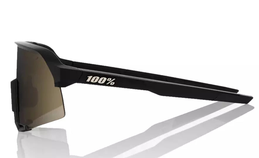 100% S3 Soft Tact Black Cycling Glasses - Soft Gold Mirror Lens - Sportandleisure.com