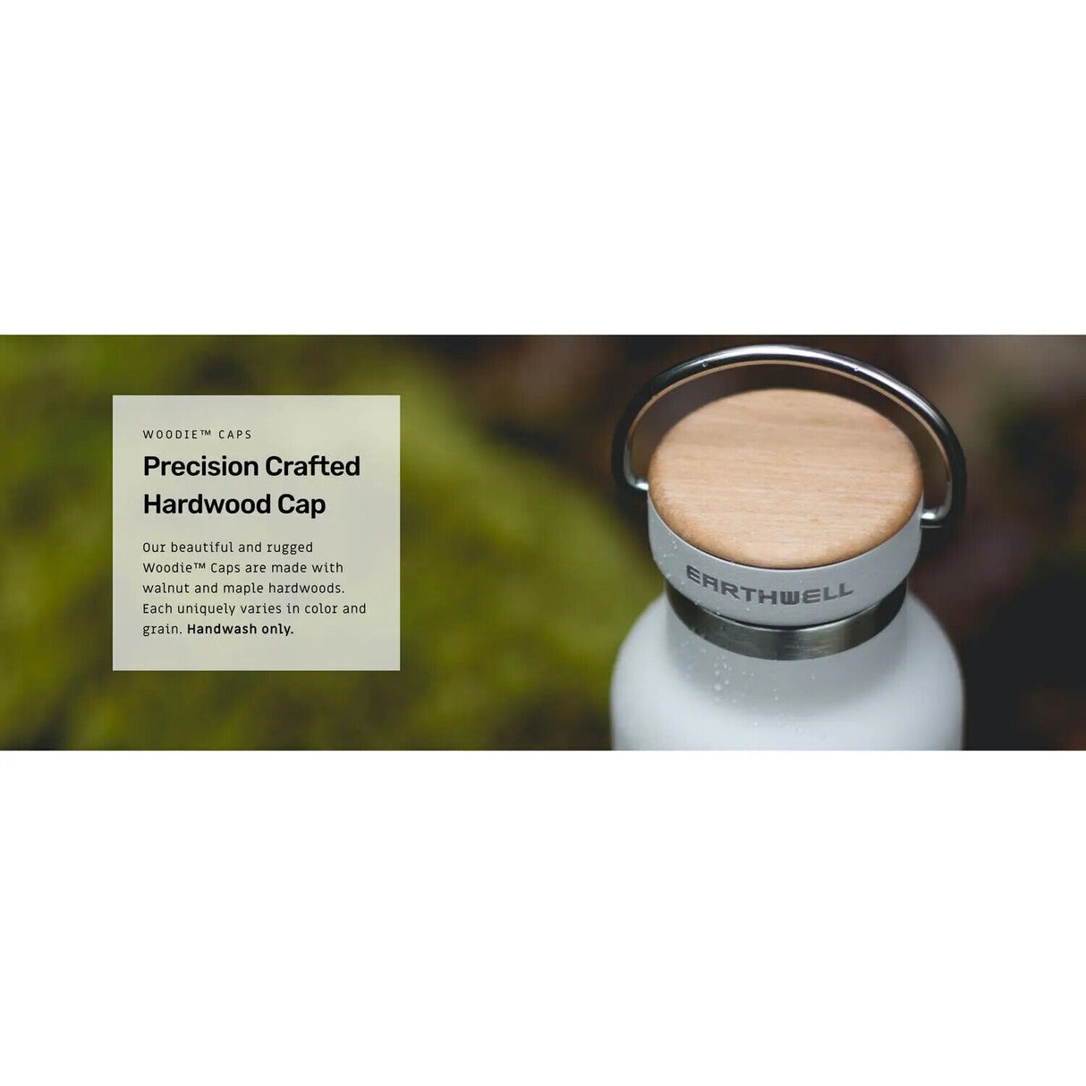 Earthwell Woodie Vacuum Bottle - Maple Cap - 650ml - Sportandleisure.com