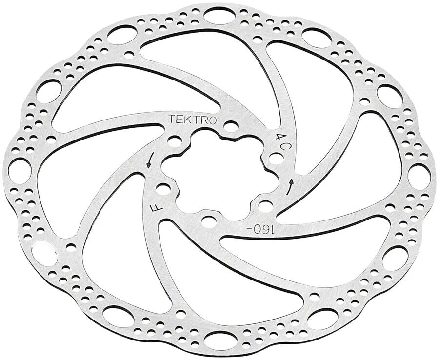 Tektro TR-22 Wave Rotor - 160mm - 6 Bolt - Silver - Sportandleisure.com