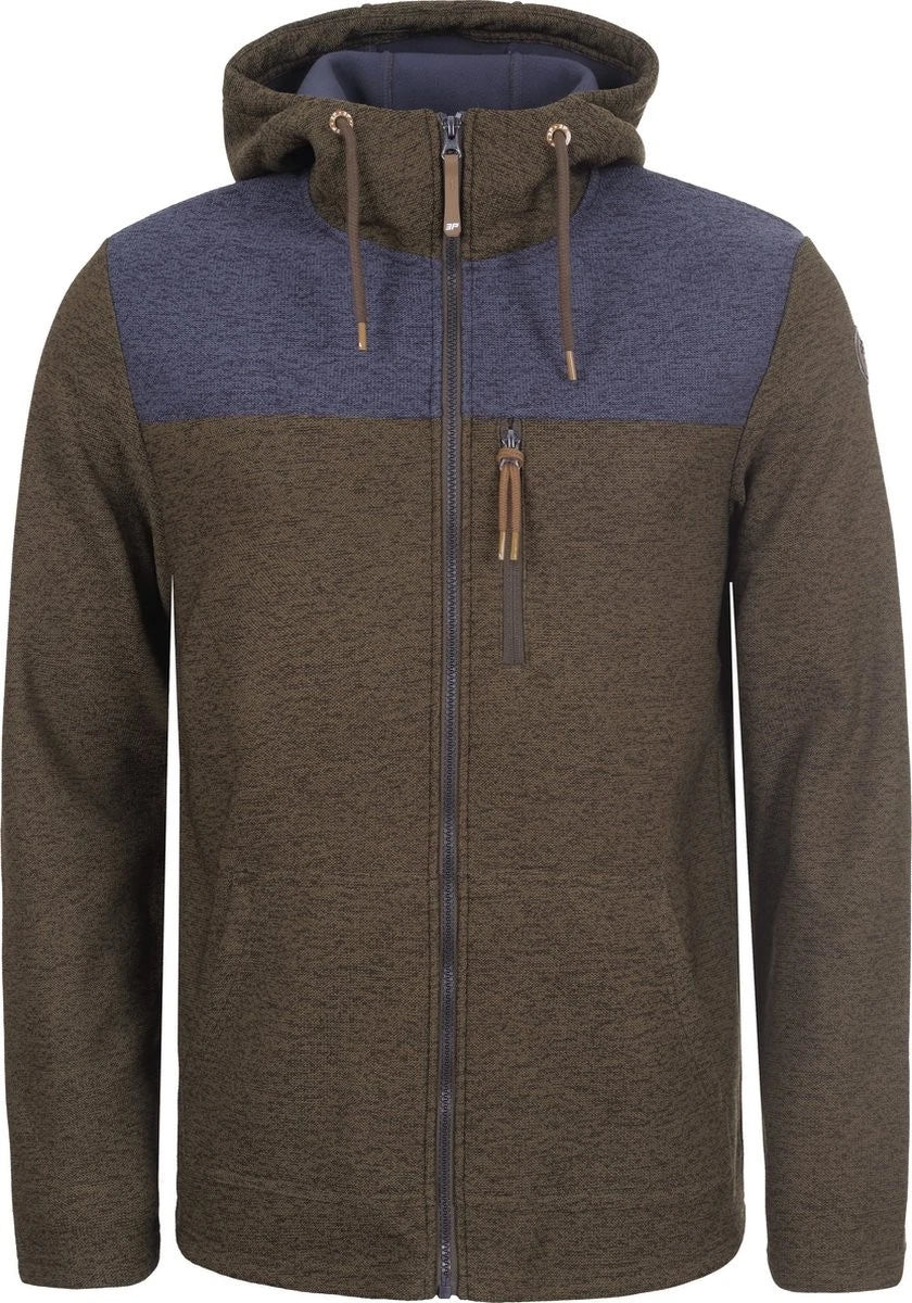 ICEPEAK EP Athol Mens Midlayer Fleece Lined Hoody MD - Dark Olive - Sport & Leisure