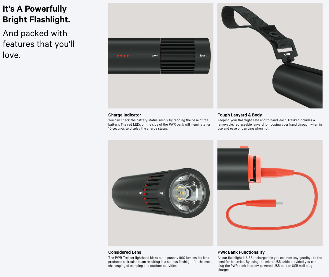 Knog PWR Trekker 1000 Lumens Adult Unisex, Black, One Size - Sportandleisure.com