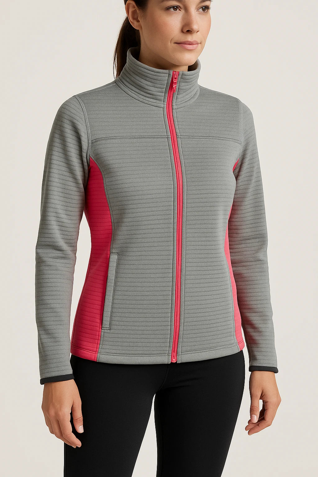 ICEPEAK Sheila Womens Mid Layer Thermal Jacket - Light Grey Colour - Sport & Leisure