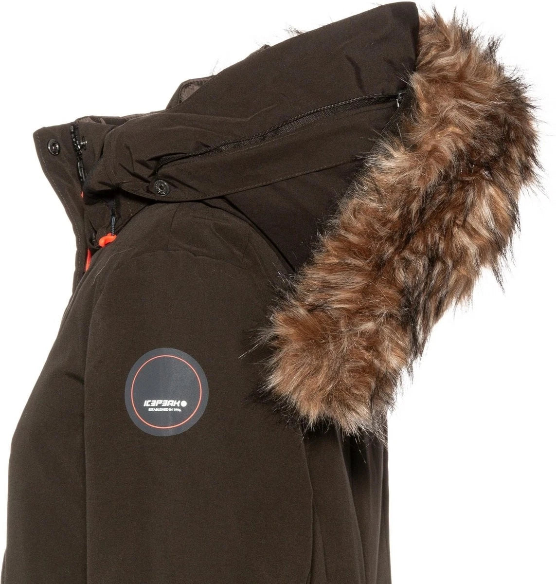 ICEPEAK Brea Womens Parka Polyester Hooded Outdoor UK 12 Jacket - Dark Green - Sport & Leisure