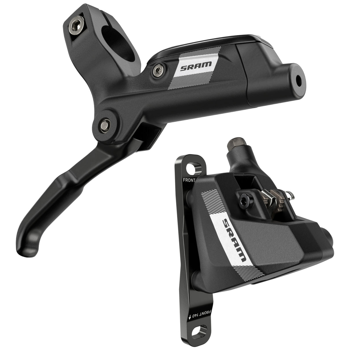 SRAM S300 Flat Mount Disc Brake Set - Black - Sportandleisure.com