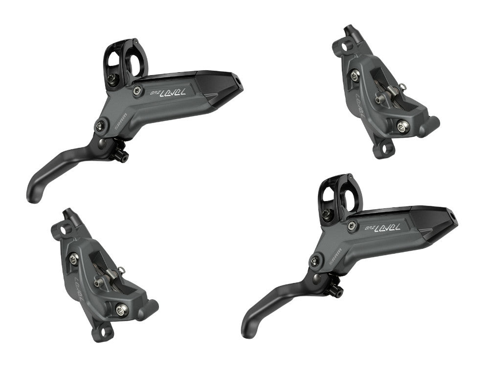 SRAM Level Bronze Stealth 4 Piston Disc Brake Set - Grey - Sportandleisure.com